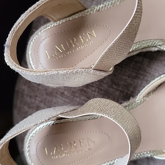 Ralph Lauren Gold Wedge Sandals - Picture 4 of 7